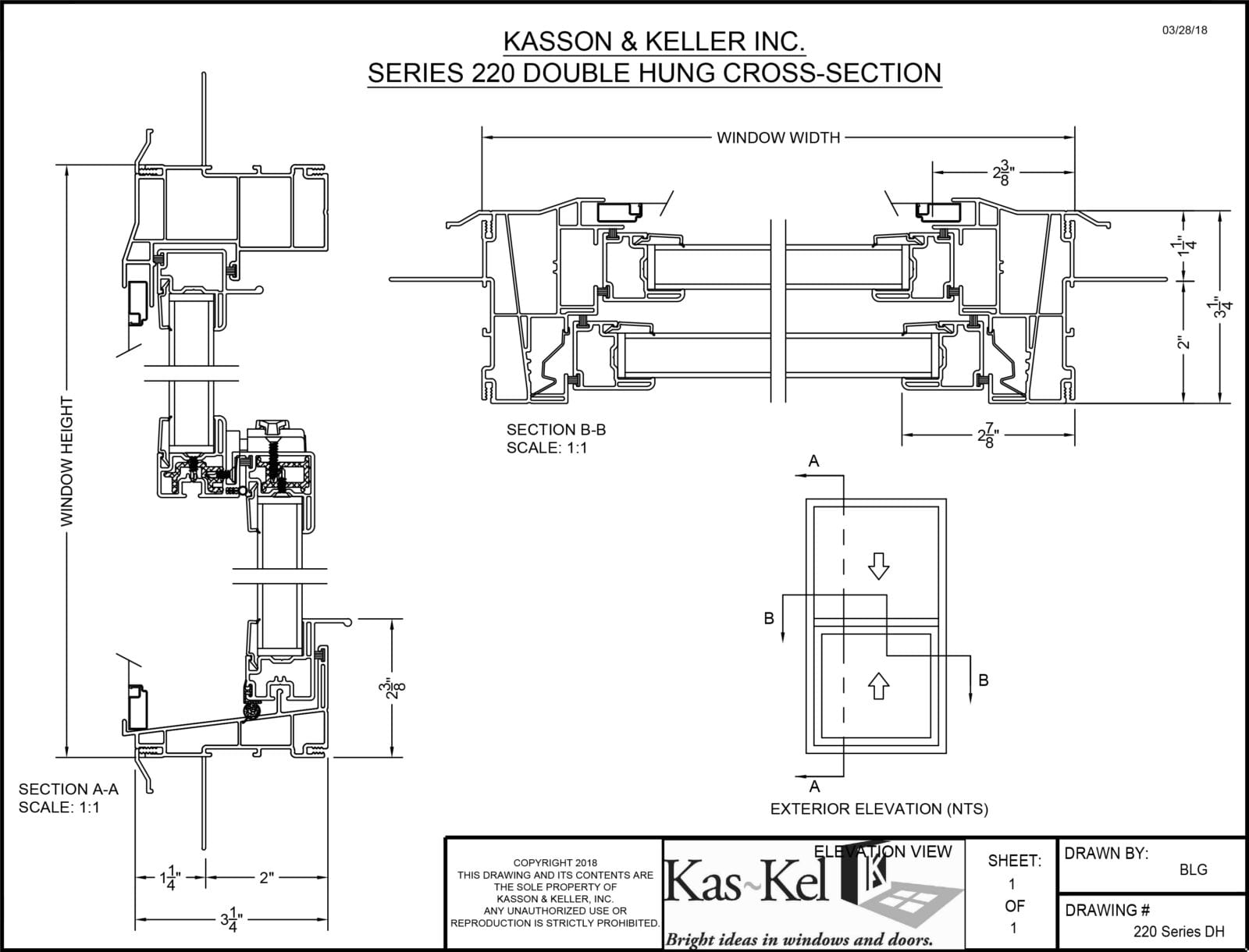 220 Double Hung Cross Section