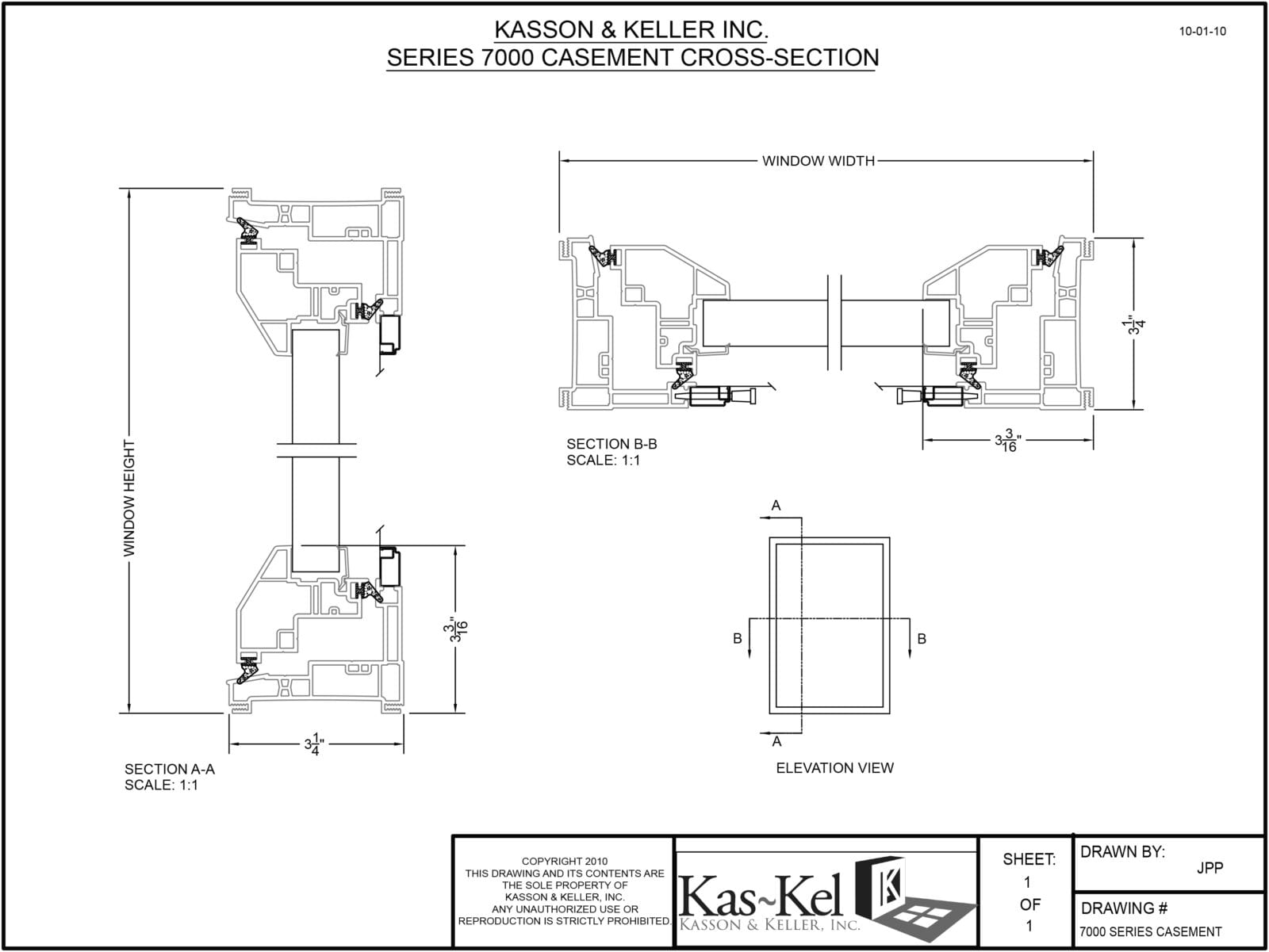 7000 Casement Cross Section